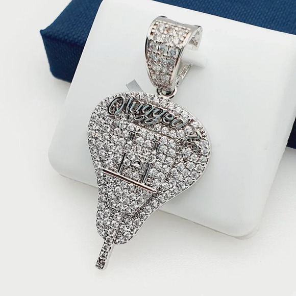 "925 Sterling Silver Plated CZ Pendant, INUS1BR061 - Picture 6 of 10